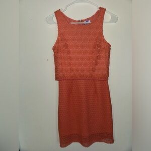 Elegant Orange Lace Dress